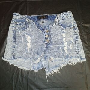 Women’s Distressed Light Blue Denim Shorts